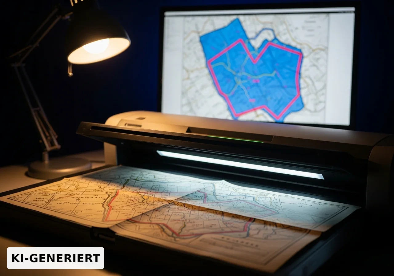 Digitalisierung einer analogen Karte am Flachbettscanner